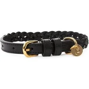 Vanderpump Pets Handwoven Dog Collar, Black, Medium: 20-in Neck, 3/4-in Wide