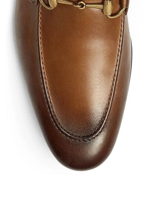 Gucci Jordaan Leather Loafer, Brown, Men's, 7D