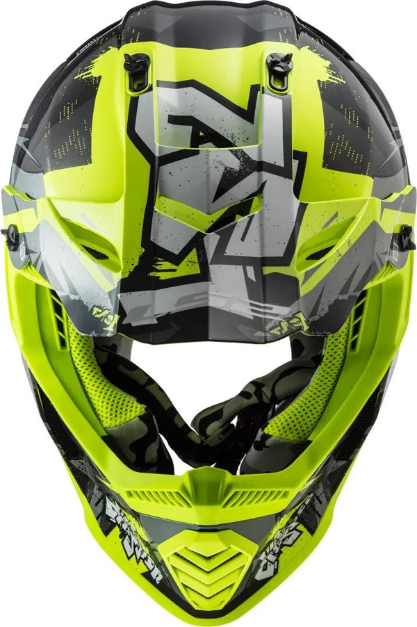 LS2 MX437 Fast Evo Crusher Motocross Helmet, black-yellow, Size Xs