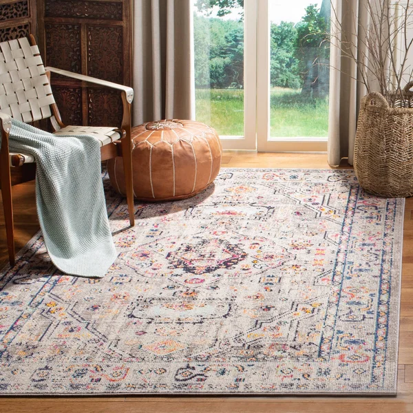 Safavieh Madison Andra Boho Oriental Distressed Rug - 5&3x22 x 7&6x22 - Orange/Ivory