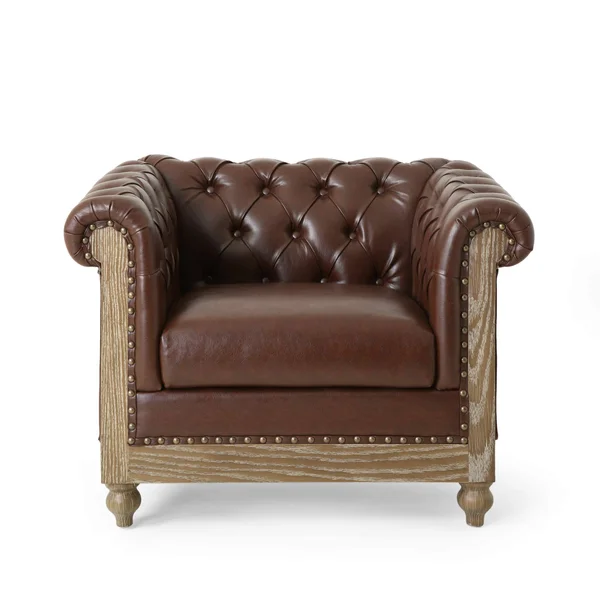 Christopher Knight Home Castalia Club Chair, Dark Brown + Natural