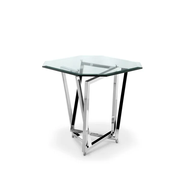 Magnussen Lenox Square Octagonal End Table, Silver