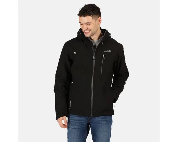 Regatta Mens Birchdale Waterproof Jacket Black/Magnet S
