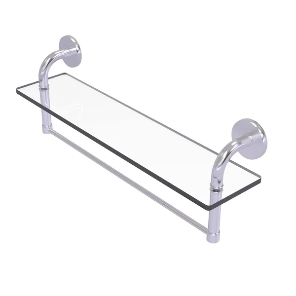 Allied Brass Remi Collection Glass Vanity Shelf with Integrated Towel Bar - Matte Gray - 16 inch