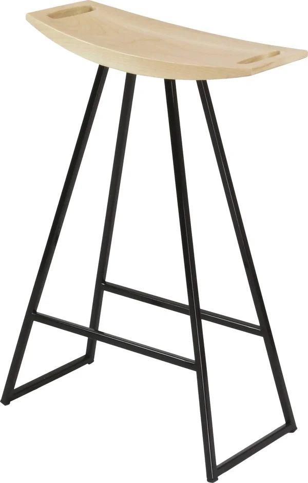 Tronk Design Roberts 24x22 Bar Stool Base Color: Black, Upholstery: Maple