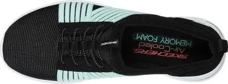 Skechers Women's City Pro Easy Moving Sneaker - Black/Aqua