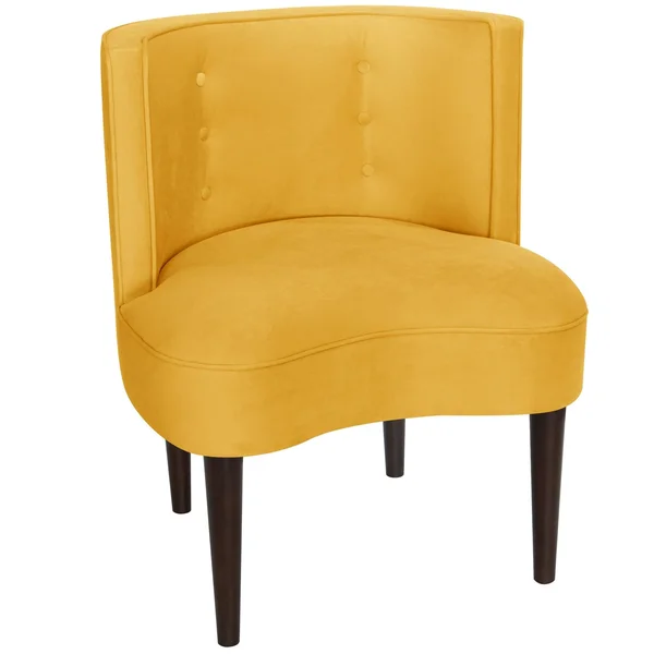 Clary Curved Back Accent Chair Yellow Velvet - Opalhouse
