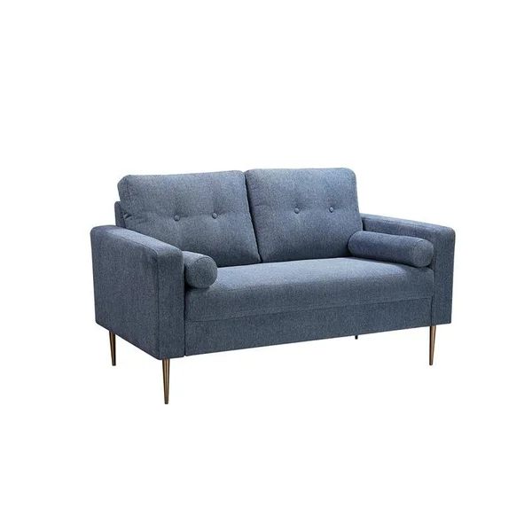 Kingway Furniture Linen Blend Palermo Living Room Loveseat in Light Blue