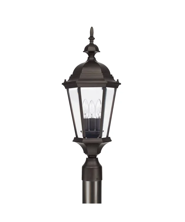 Capital Lighting 9725OB Carriage House 3 Light Outdoor Post Lantern - Old Bronze