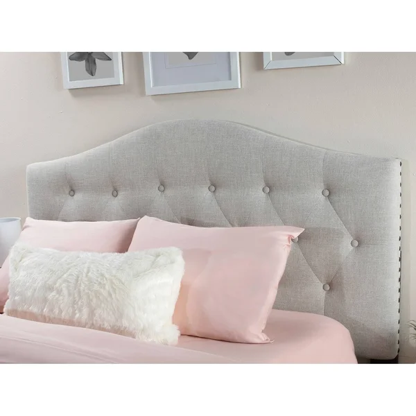 Atlantic Furniture Naples Upholstered Headboard Queen in Pebble Beach