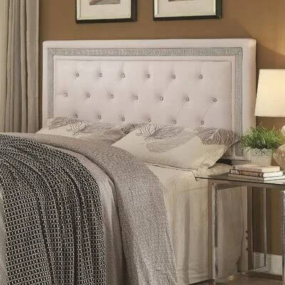 Anamaria Upholstered Panel Headboard Willa Arlo Interiors Size: King/California King, Upholstery: White/Lilac Hue