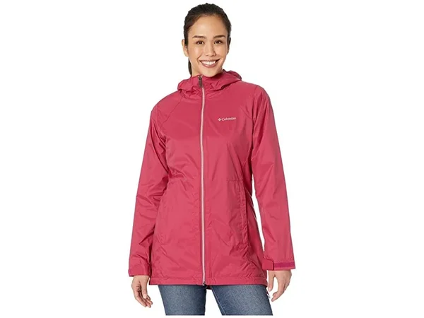 Columbia Women's Switchback Lined Long Rain Jacket, XL, Red