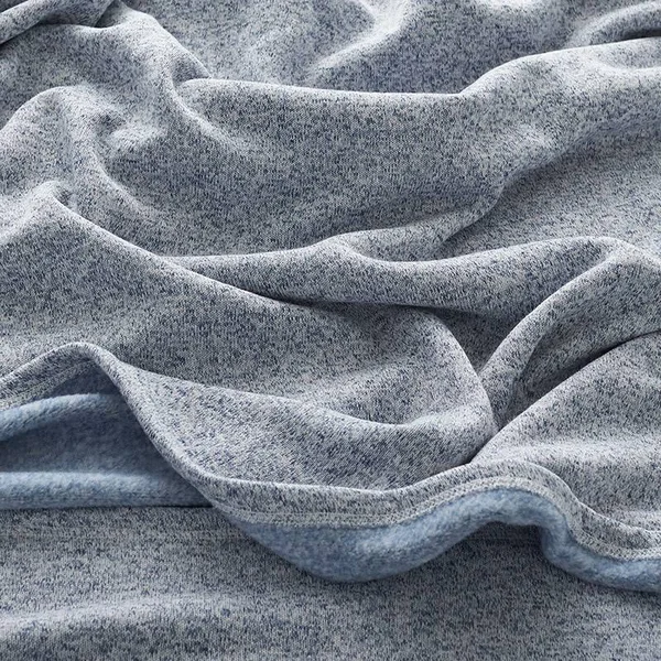The Company Store Sweatshirt Knit Navy Full/Queen Reversible Blanket - Blue