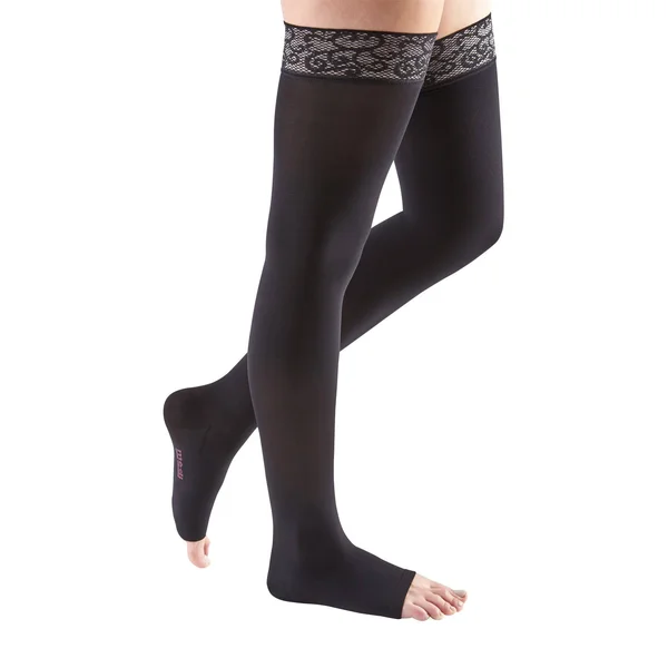 Mediven Comfort Thigh High, Open Toe, Lace Band