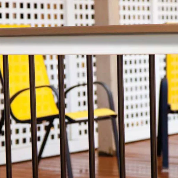 Deck Railing Finyl Line Deck Top Vinyl White Round (73019632) Level, 8 ft x 36 in.