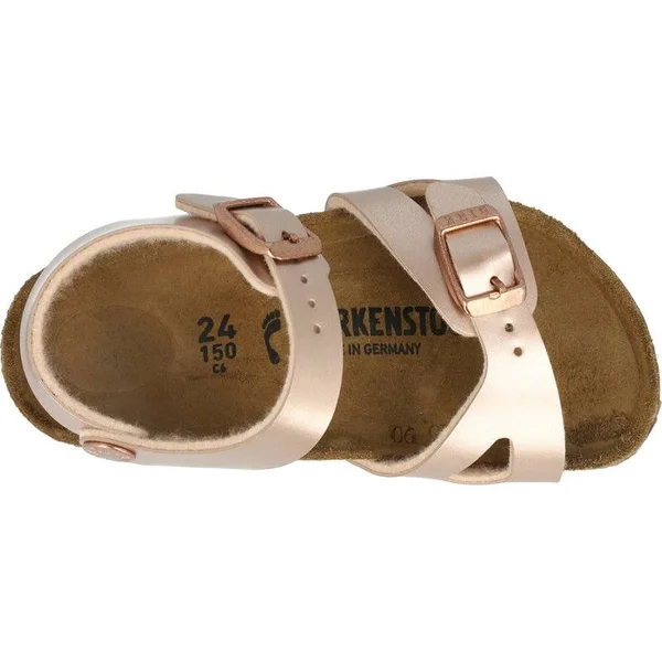 Birkenstock Rio Birko Flor Kids Sandals - Electric Metallic Copper