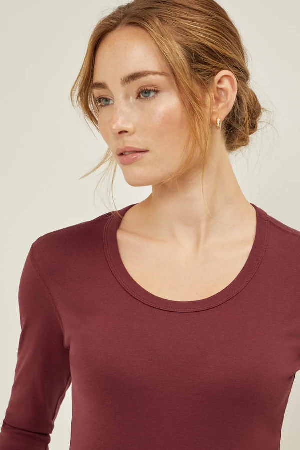 Essential Heritage Knit 3/4 Scoop Neck Tee Poseidon, L