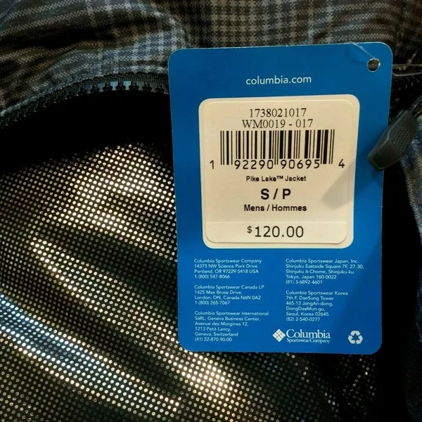 Columbia Men's Pike Lake Jacket, Black Check Print, Small