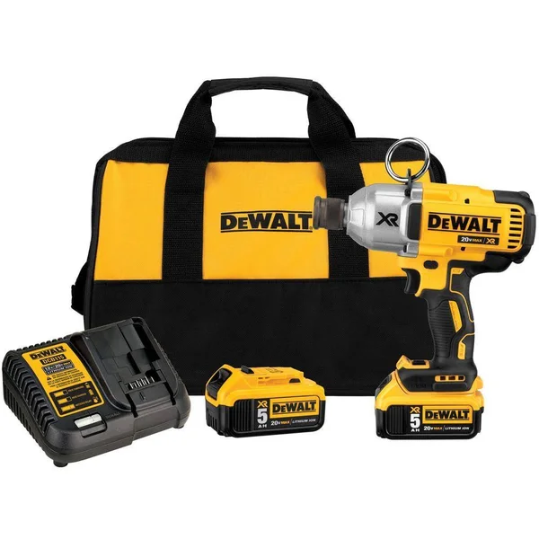 DeWalt 20-Volt Max XR Cordless Brushless 7/16 in. High Torque Impact Wrench Quick Release Chuck & (3) 20-Volt 5.0Ah Batterie