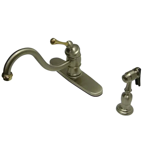Kingston Brass KB3579BLBS 8x22 Kitchen Faucet - Brushed Nickel/Polished Brass