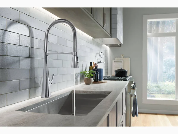 Graze Single-Handle Semi-Professional Kitchen Sink Faucet with 24-5/16x22 Spout