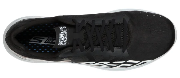 Skechers Men's GOrun Razor 3 Hyper Running Shoes, Black/White, 6.5