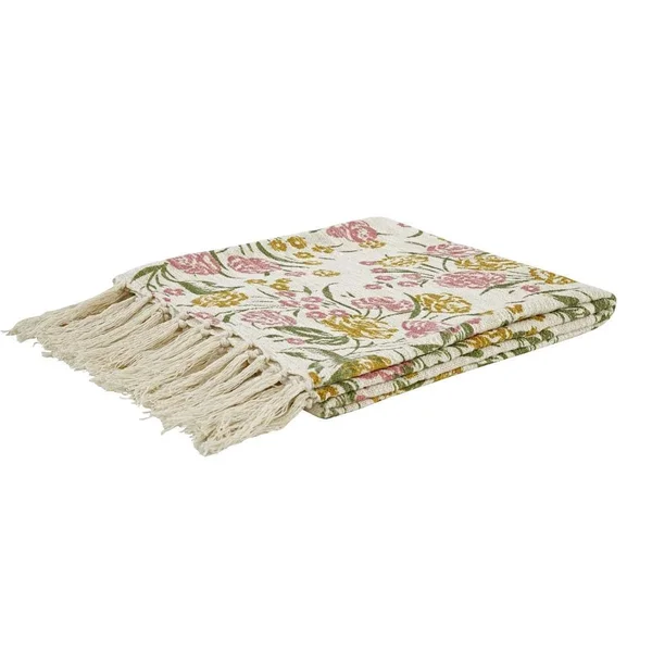 VHC Brands - Madeline Floral Printed Woven Throw 60x50