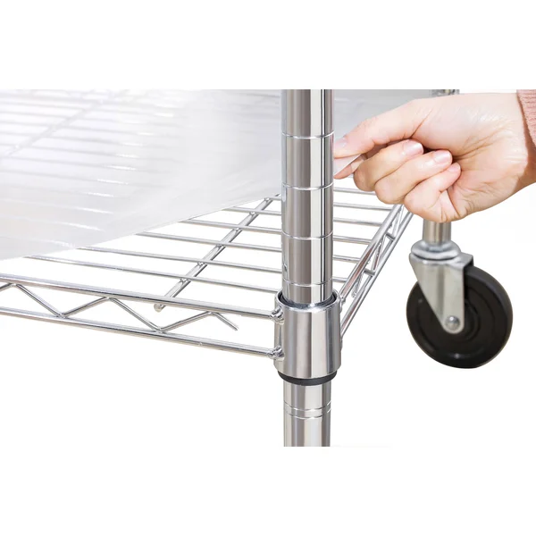 Lorell LLR45656 Light Duty Mobile Cart - Chrome