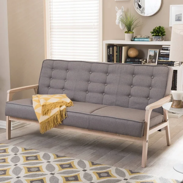 Baxton Studio Mid, Century Timor Sofa, Gray