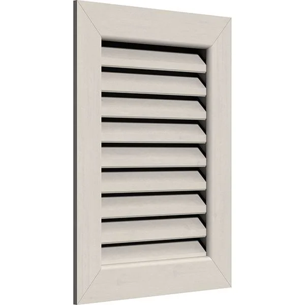 Ekena Millwork GVWVE26X1401SFPPI 26x22W x 14x22H Vertical Gable Vent (31x22W x 19x22H Frame Size): Primed, Functional, Smooth Pi