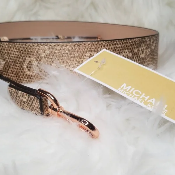 Michael Kors Snake-Embossed Leather Shoulder Strap