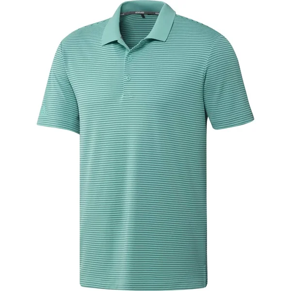 Adidas Men's Two-Color Club Stripe Polo Size MD - Acid Mint/Wild Teal