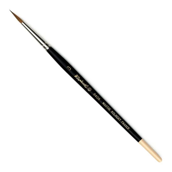 Raphael Kolinsky Red Sable Brush - Extra Pointed Round, Size 3