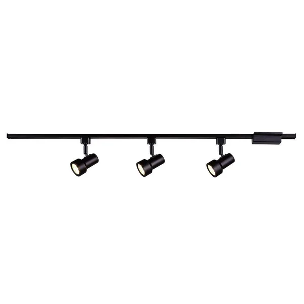 Hampton Bay 3-Light Mini Step 44 in. Black Integrated LED Linear Track Lighting Kit 805109
