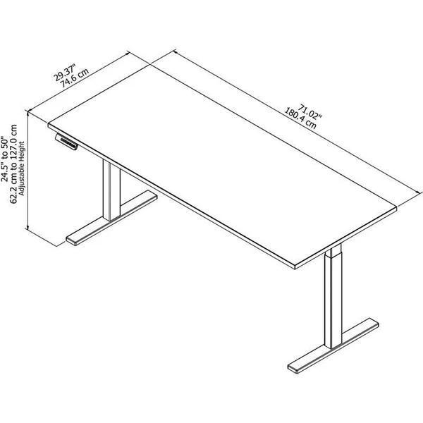 Move 60 Series 72w Power Standing Desk w/ Memory in White - Engineered Wood Top - M6S7230WHBK