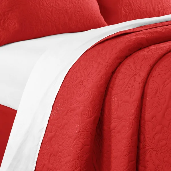 Chic Home Sachi Quilt Set - Brick - King