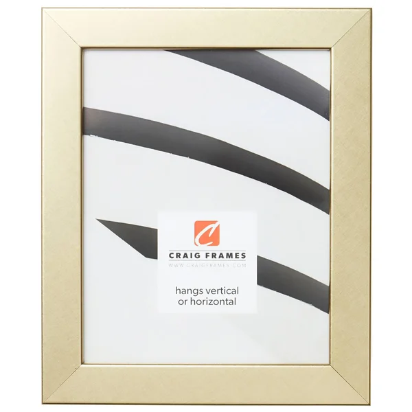 Craig Frames Bauhaus 125, Modern Brushed Gold Picture Frame, 12 x 12 inch