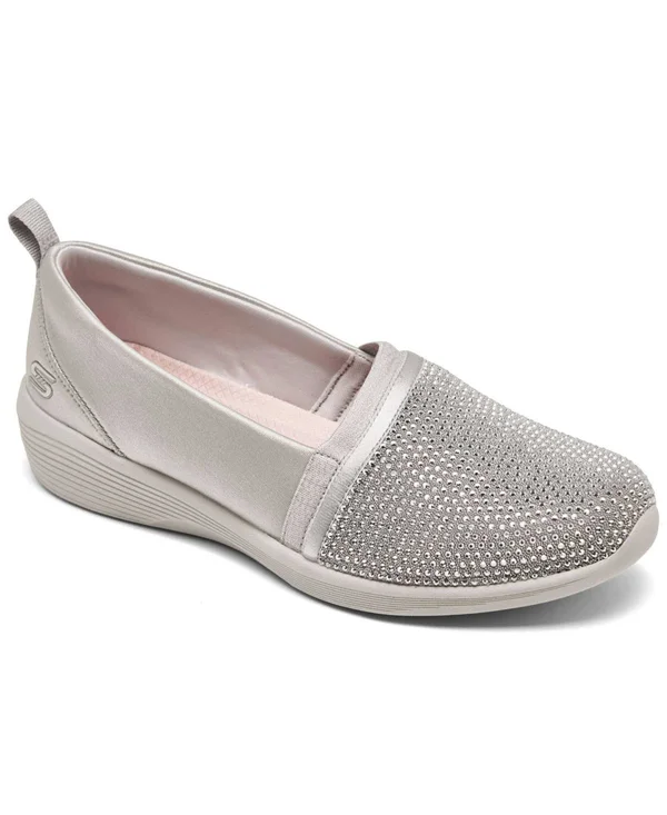 Women's Skechers Arya Shine and Glow Slip-On - Size: 5, Gray