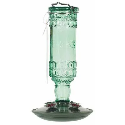 Captiva Opus Glass Bottle Nectar Hummingbird Feeder Highland Dunes Color: Green