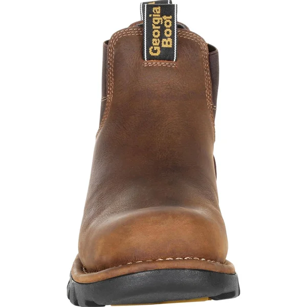 Men's Georgia Boot Gb00315 Eagle One Waterproof Chelsea Work Boot, Size: 9.5, Brown