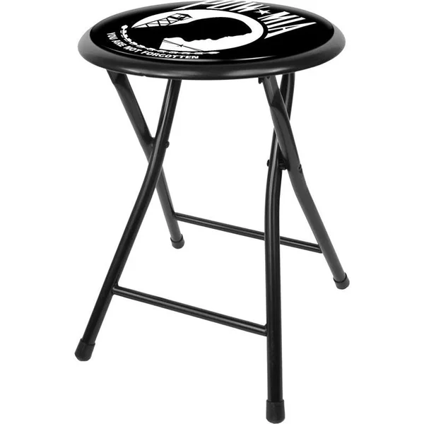 Trademark Pow 18x22 Cushioned Folding Stool - Black, 14 x 15 x 18 inches