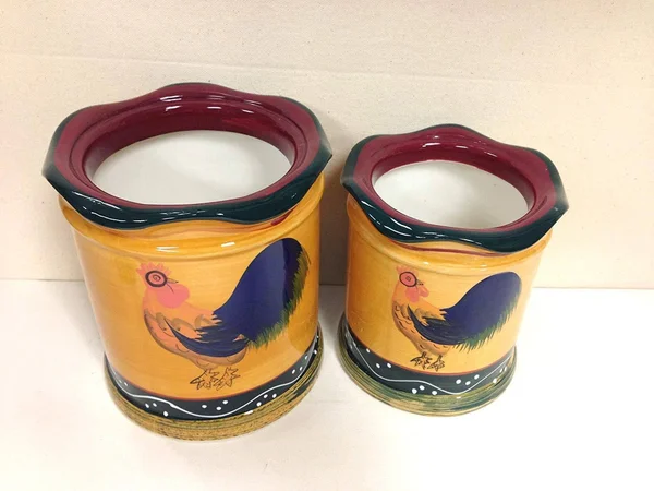 ACK Tuscany Sunshine Country Rooster, Hand Painted Canisters, Set of 4, 85701