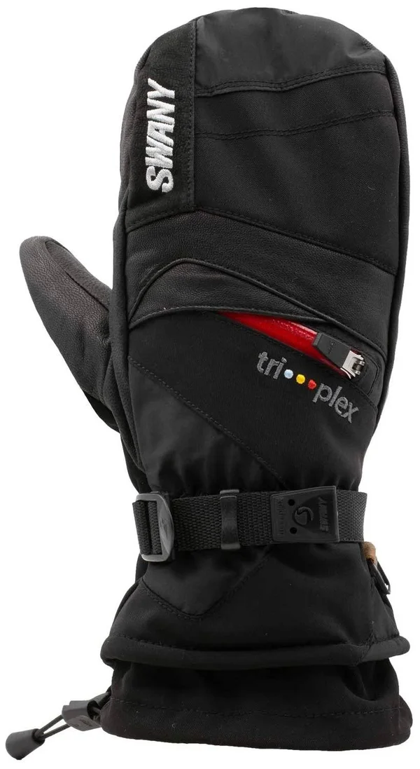 Swany X-Change Mitt - Men's Black/Red Zip Small