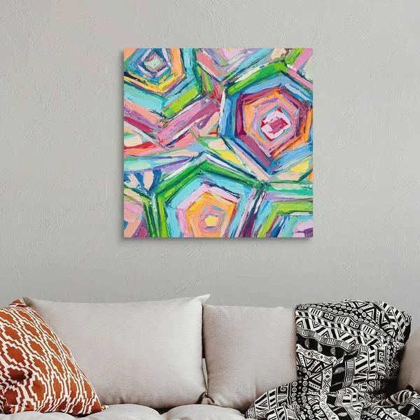 Beach Umbrellas - Canvas Wall Art, 30x30, Great Big Canvas