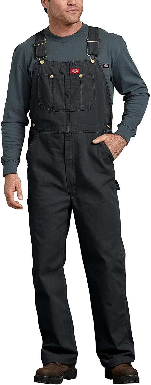 Dickies DB100 Bib Overalls - Rinsed Black, 48