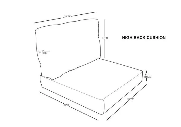 High Back Cushion Set for VENICE-10a - TK Classics CUSHIONS-VENICE-10a