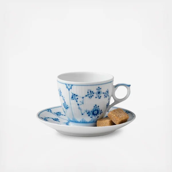 Royal Copenhagen Blue Fluted Plain Espresso Cup & Saucer