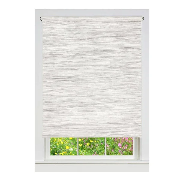 Achim Privacy Silver Gray Cordless Light Filtering Woven Fabric Roller Shade 65 in. W x 72 in. L