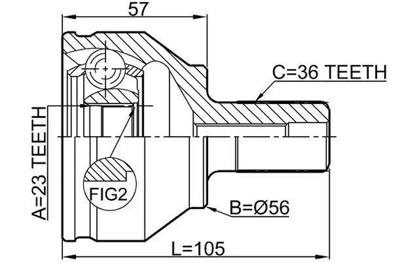Febest 2110-FOCII Outer CV Joint