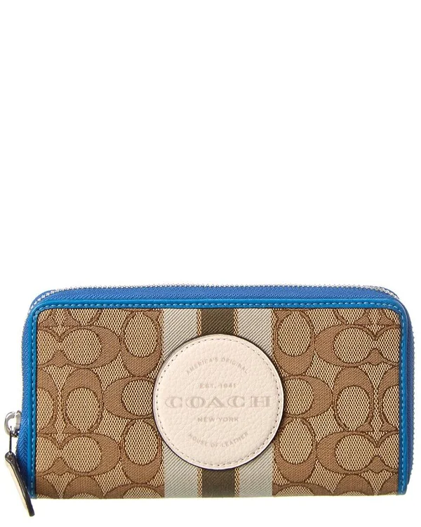 Coach Dempsey Accordion Zip Canvas Wallet